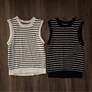 Tommy Hilfiger Striped Sweaters - Navy and White